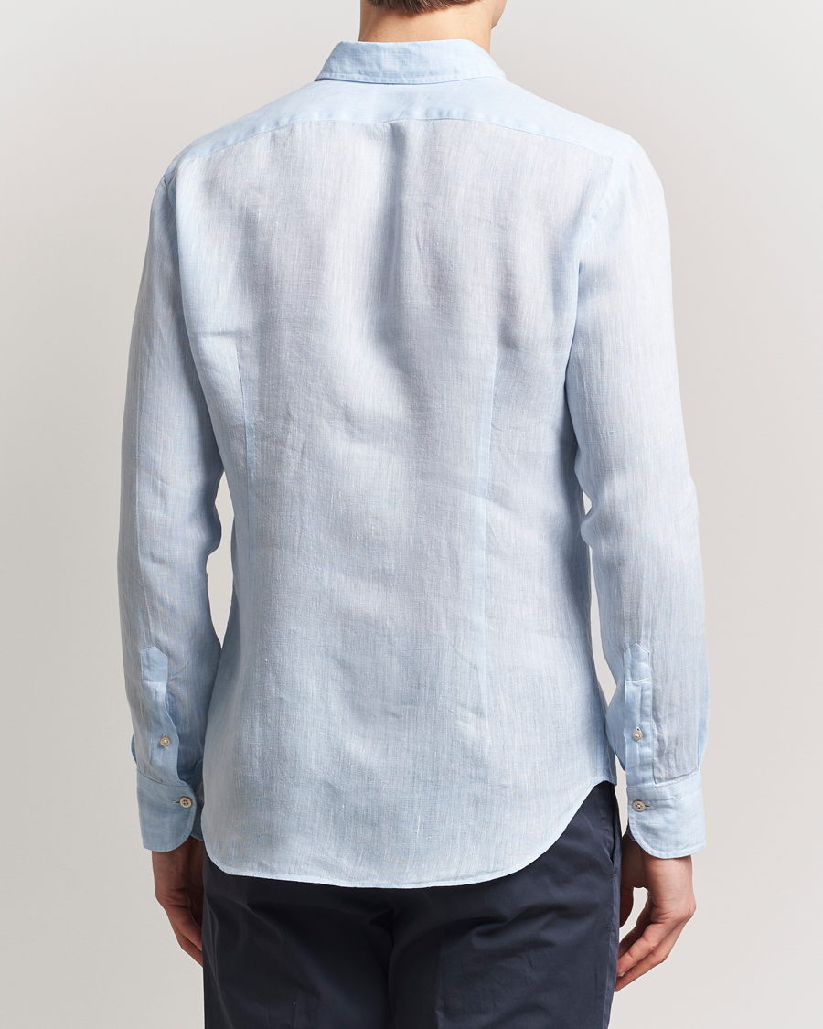 Men | Shirts | Grigio | Linen Casual Shirt Light Blue