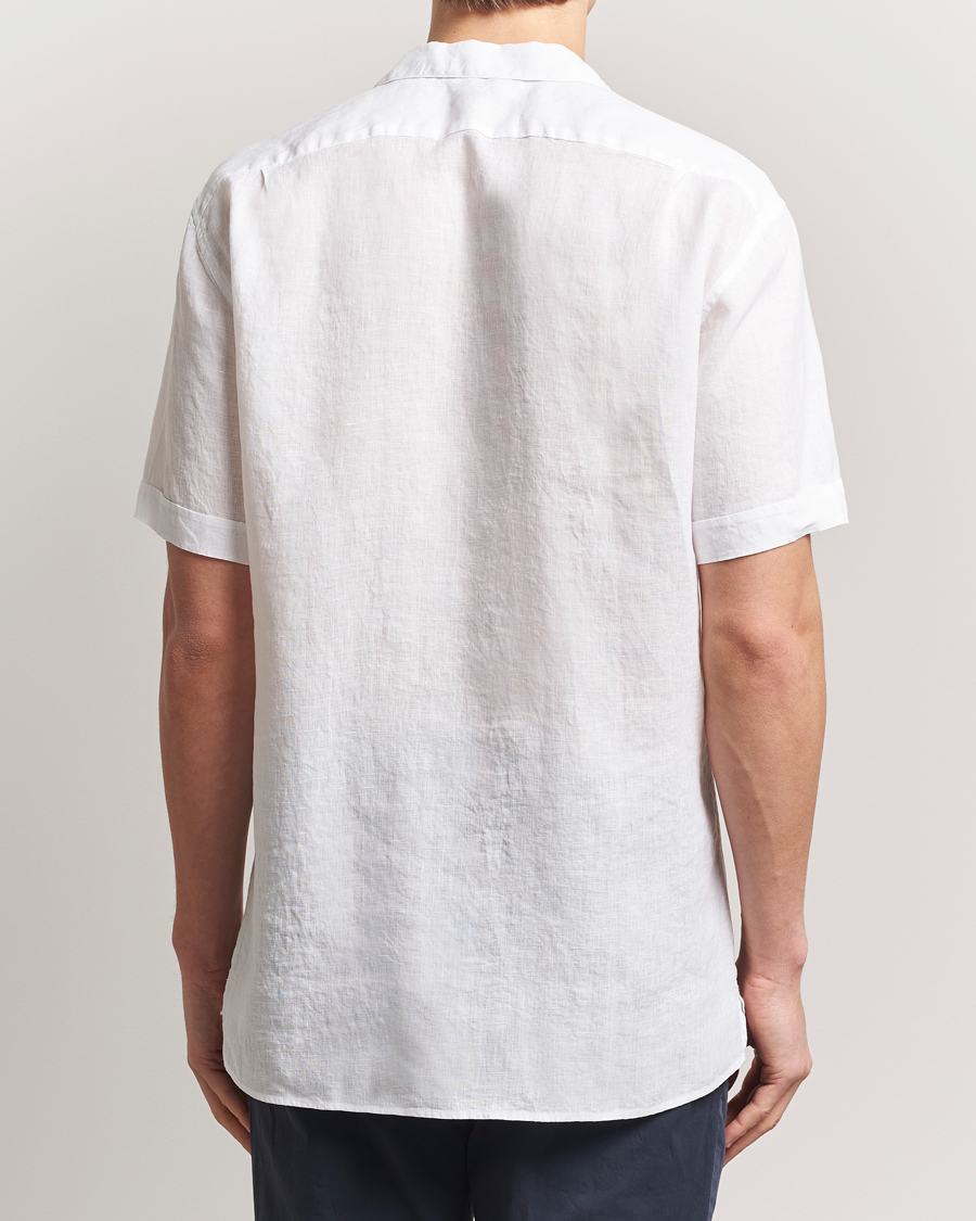 Men | Shirts | Stenströms | Short Sleeve Linen Shirt White