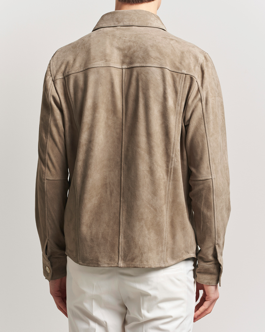 Men | Coats & Jackets | Stenströms | Suede Overshirt Taupe