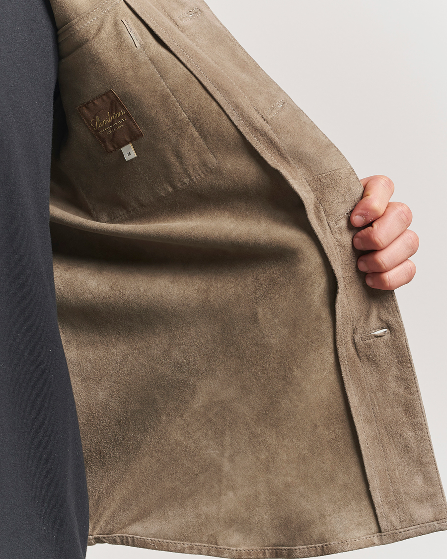 Men | Coats & Jackets | Stenströms | Suede Overshirt Taupe