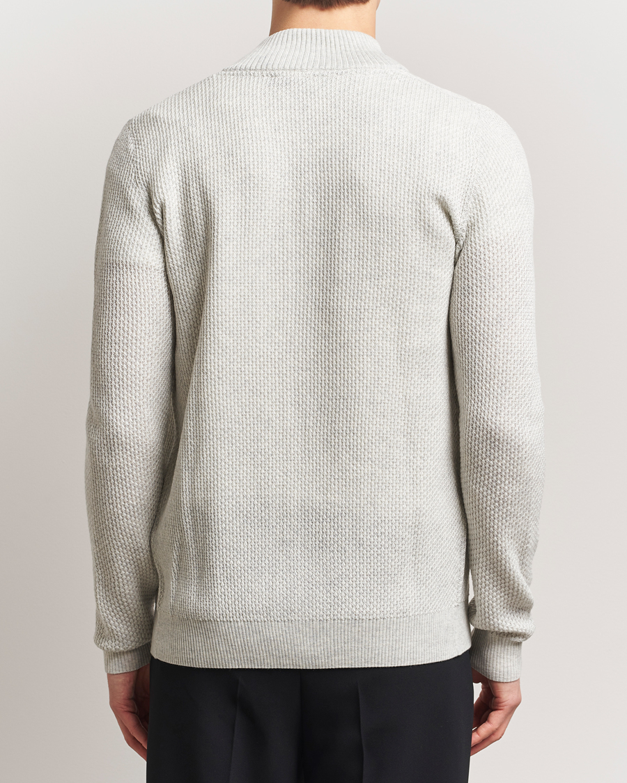 Men | Sweaters & Knitwear | Stenströms | Knitted Textured Merino Cardigan Grey