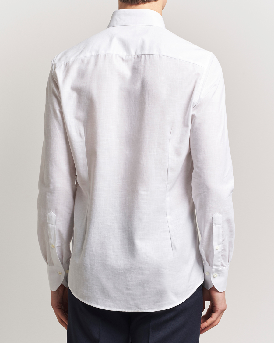 Men | Shirts | Stenströms | Soft Cotton One Piece Button Down Shirt White
