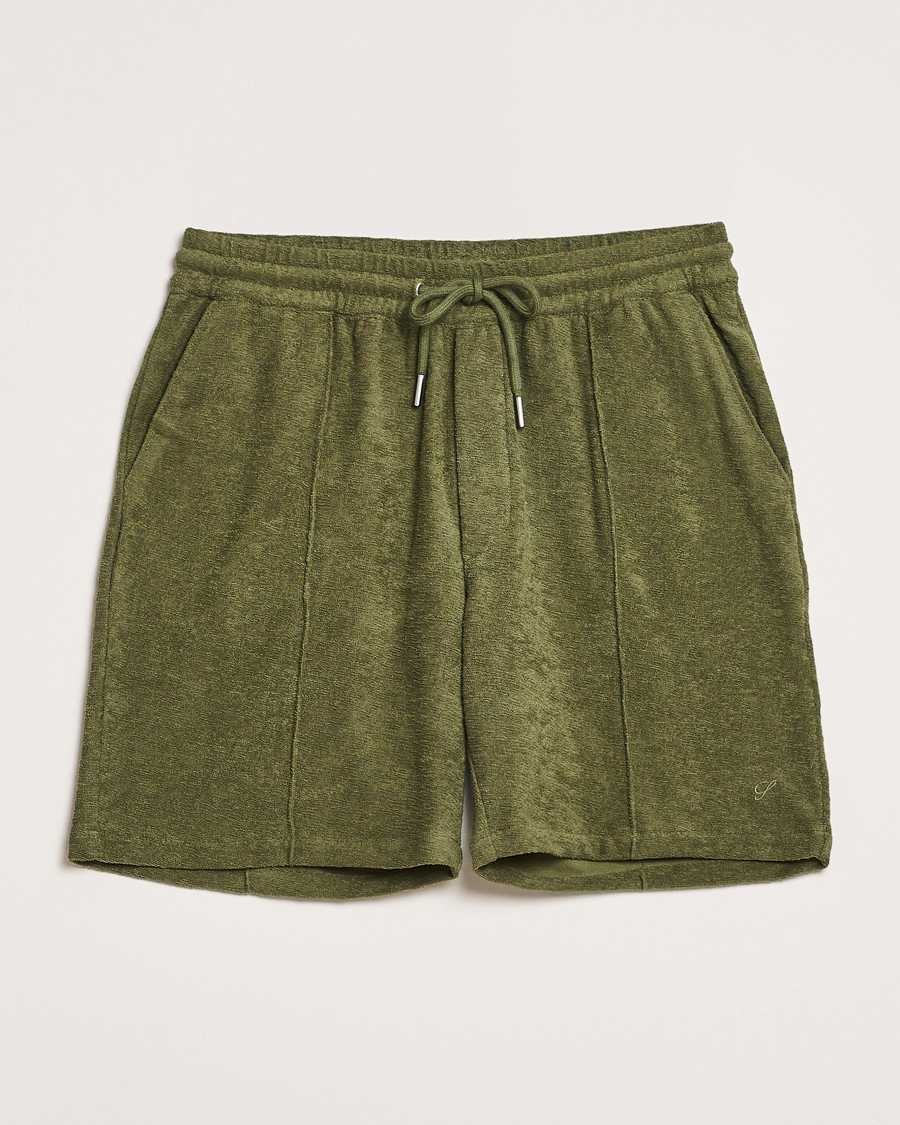 Men | Shorts | Stenströms | Terry Slub Cotton Shorts Green