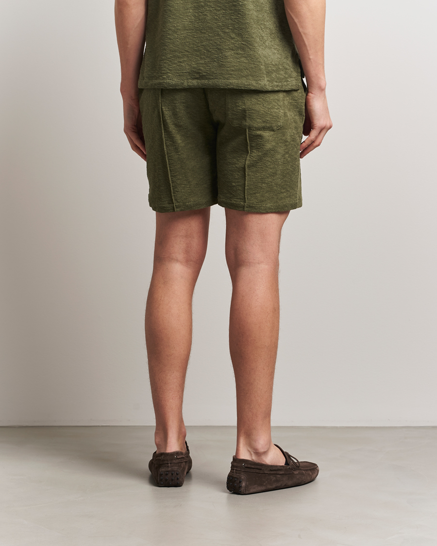 Men | Shorts | Stenströms | Terry Slub Cotton Shorts Green