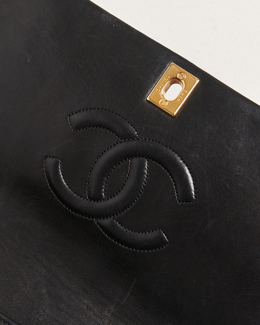 Men | Chanel Pre-Owned Matelassé Single Full Flap Bag Black | Chanel Pre-Owned | Matelassé Single Full Flap Bag Black