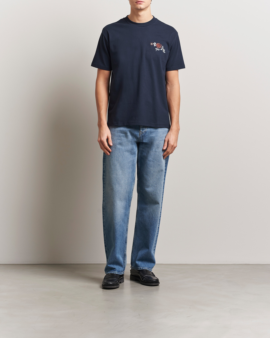 Men | T-Shirts | A.P.C. | Oscar Embroidered T-Shirt Dark Navy
