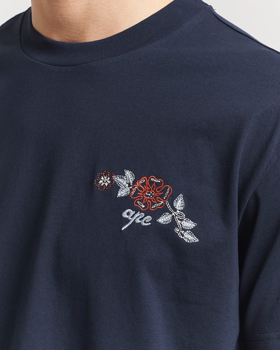 Men | T-Shirts | A.P.C. | Oscar Embroidered T-Shirt Dark Navy