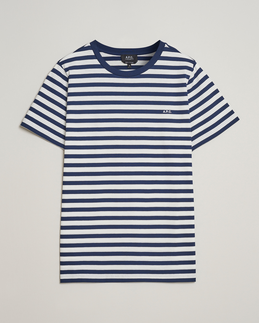 Men | T-Shirts | A.P.C. | Striped T-Shirt Navy/White