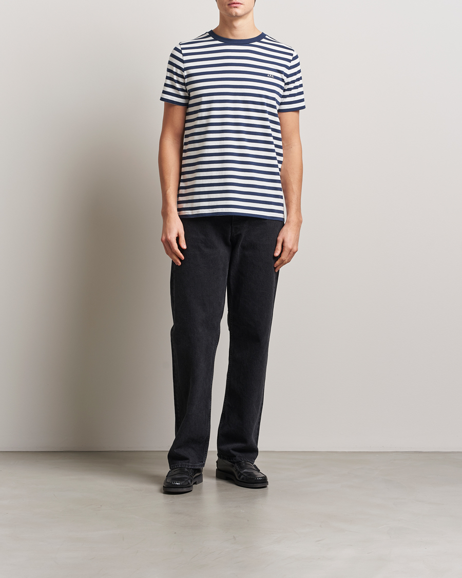 Men | T-Shirts | A.P.C. | Striped T-Shirt Navy/White