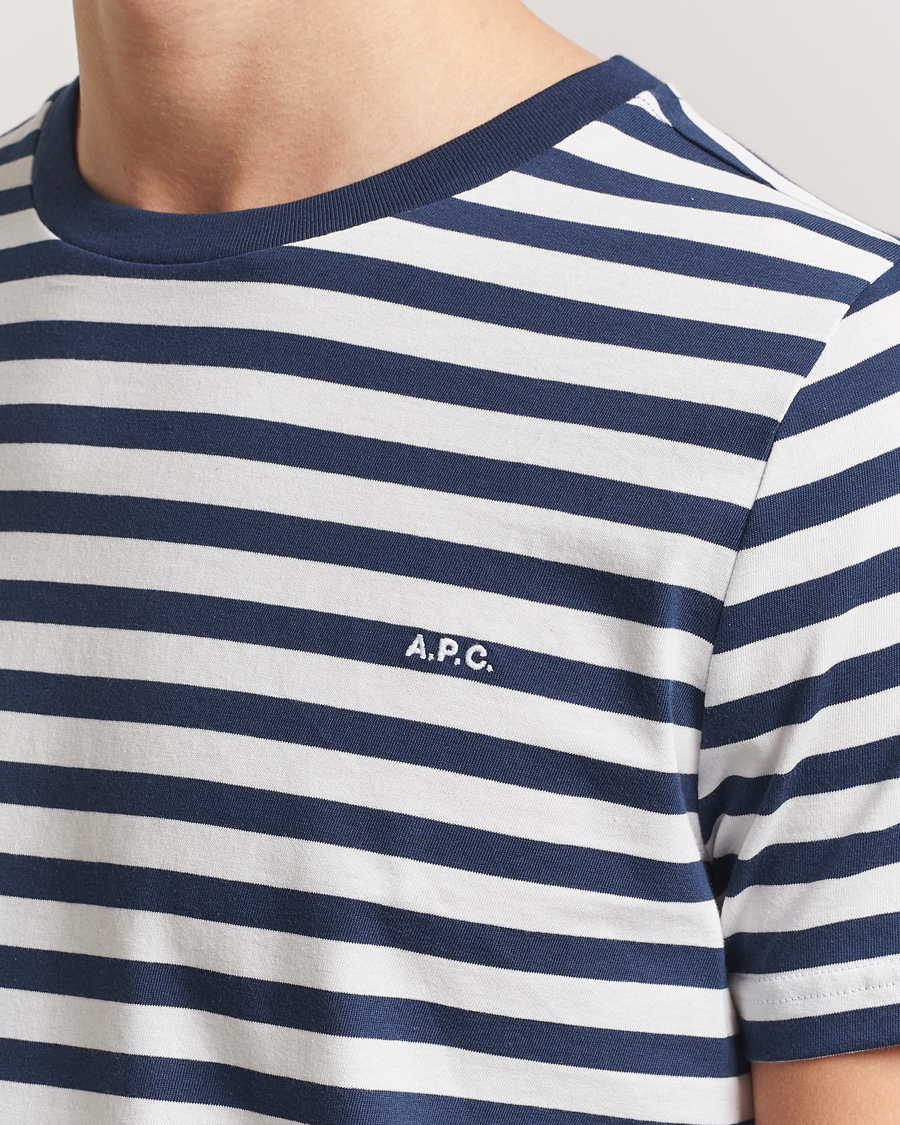 Men | T-Shirts | A.P.C. | Striped T-Shirt Navy/White
