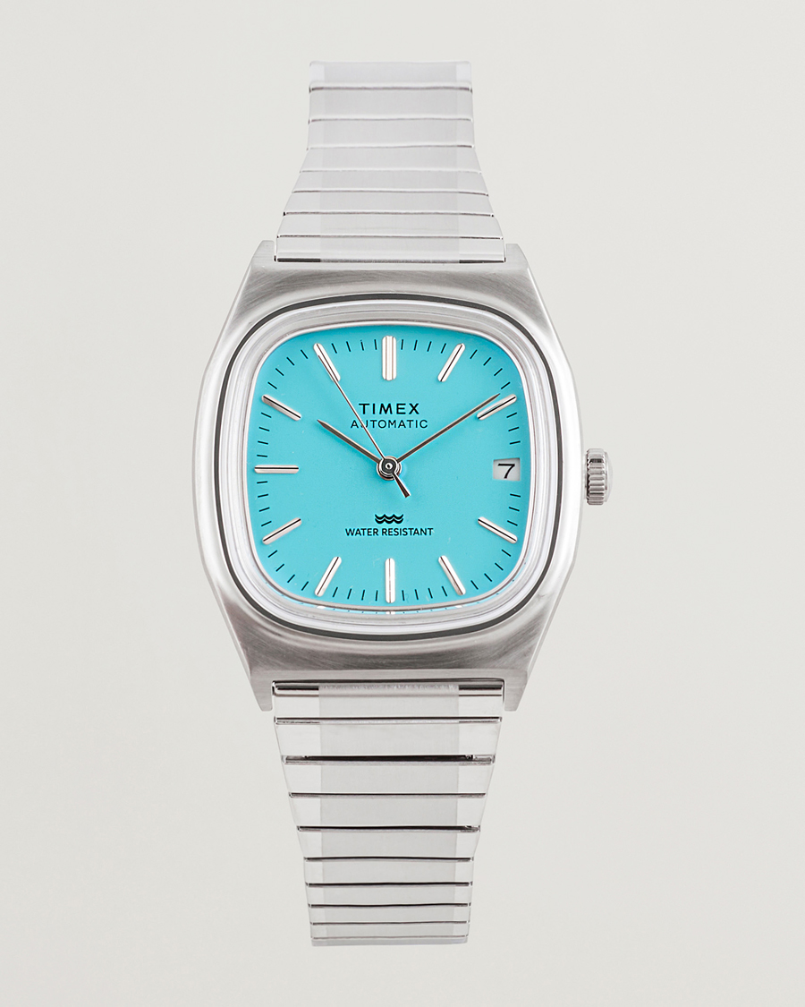 Men | Timex Men's Automatic Steel 34mm Aquamarine Dial | Timex | Men's Automatic Steel 34mm Aquamarine Dial