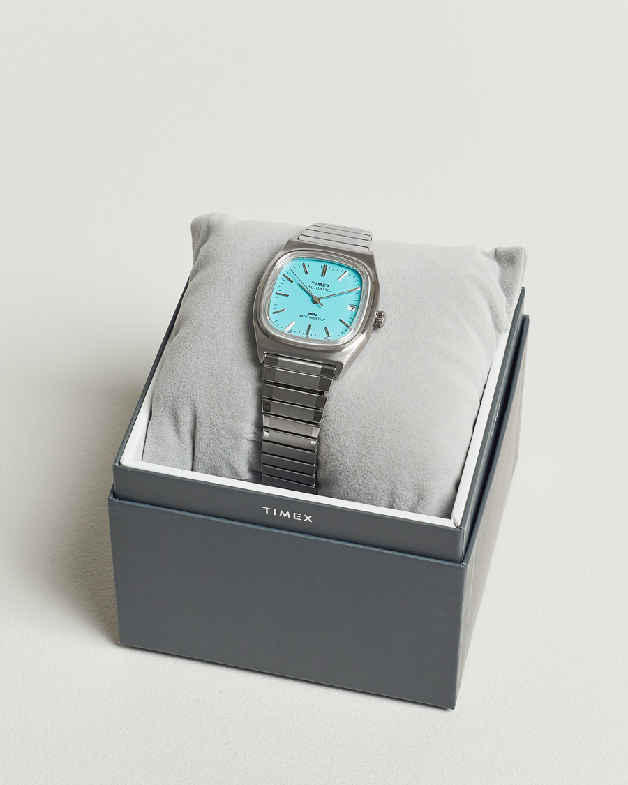 Men | Timex Men's Automatic Steel 34mm Aquamarine Dial | Timex | Men's Automatic Steel 34mm Aquamarine Dial