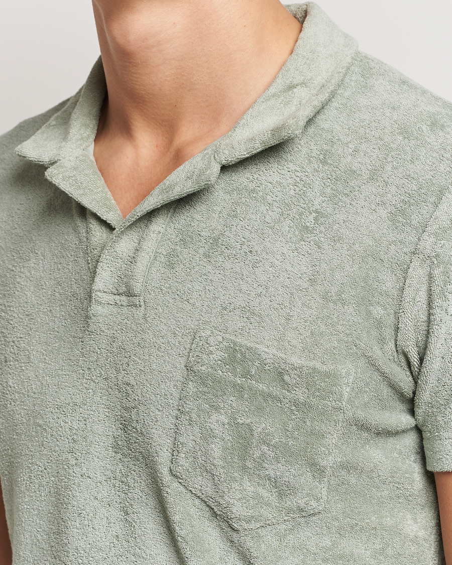 Men | Polo Shirts | Orlebar Brown | Terry 007 Polo Penny Green