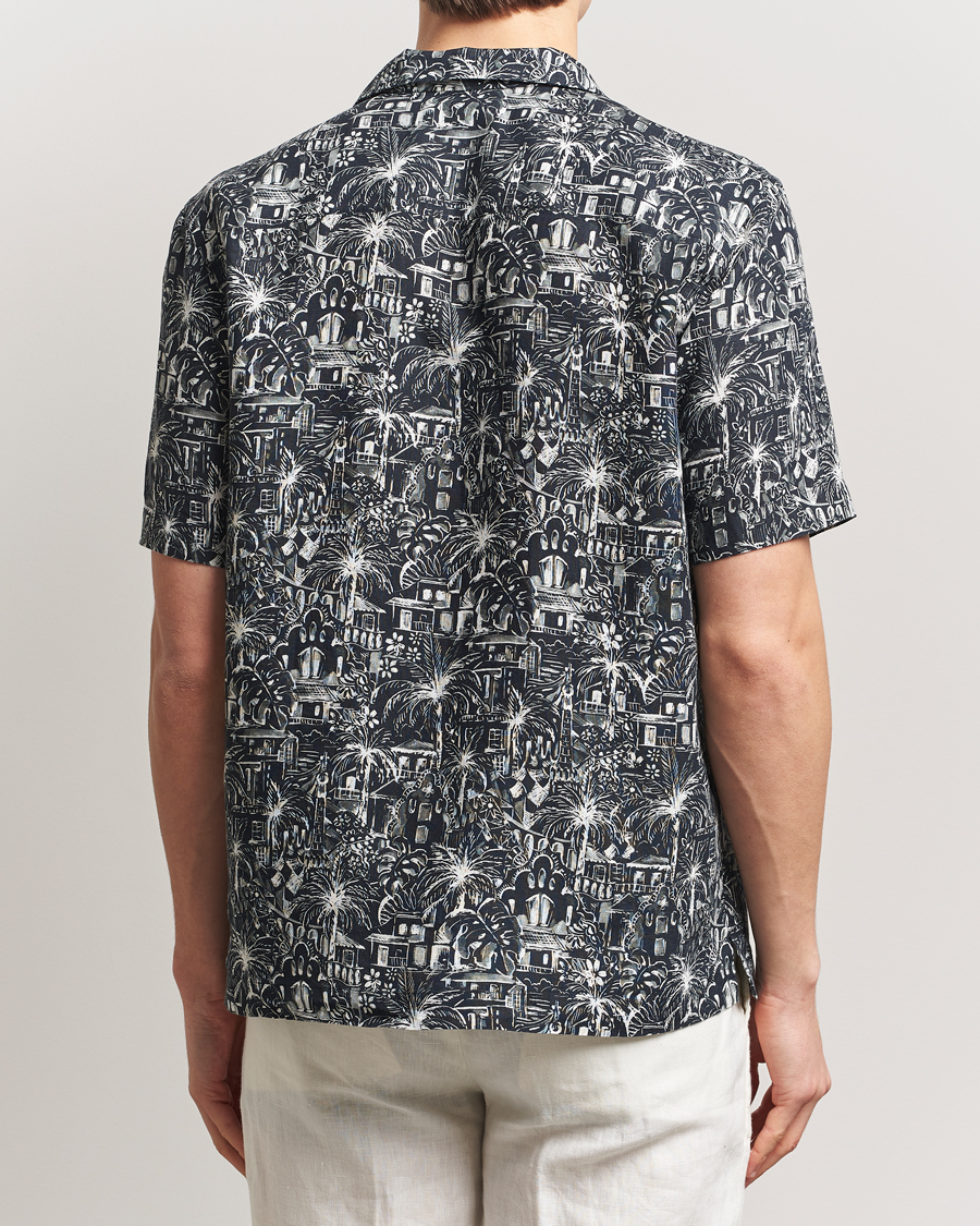 Men | Shirts | Eton | Resort Printed Short Sleeve Shirt Black