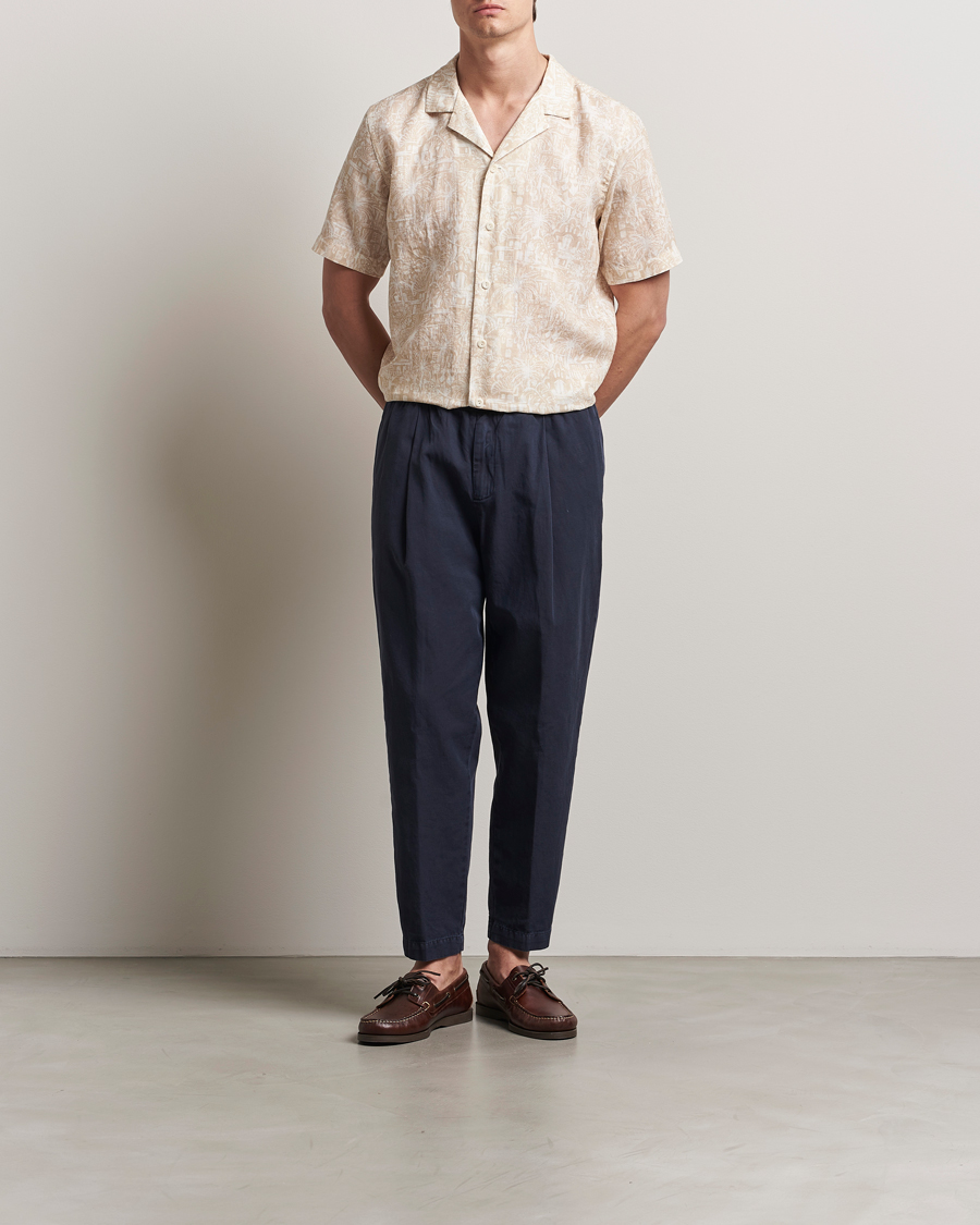 Men | Shirts | Eton | Resort Printed Short Sleeve Shirt Beige