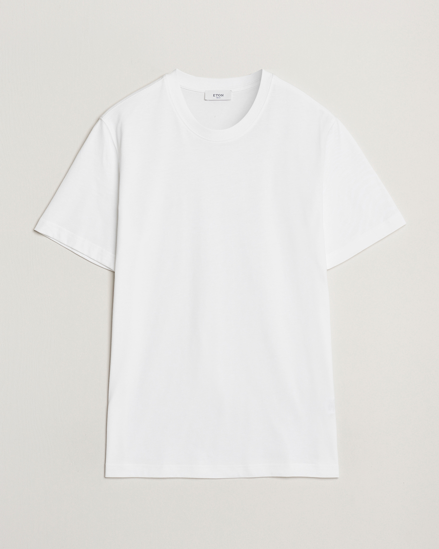 Men | T-Shirts | Eton | Mercerized Jersey Crew Neck T-Shirt White