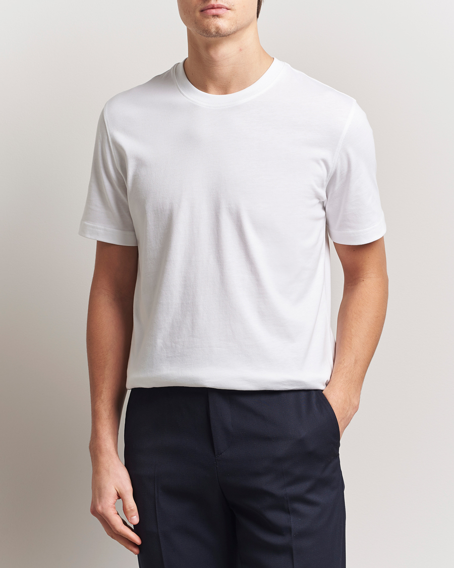 Men | T-Shirts | Eton | Mercerized Jersey Crew Neck T-Shirt White