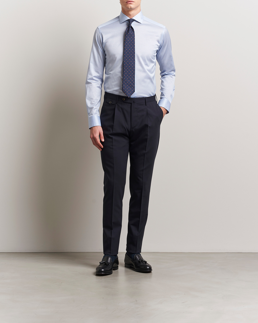 Men | Shirts | Eton | Filo Di Scozia Oxford Shirt Light Blue