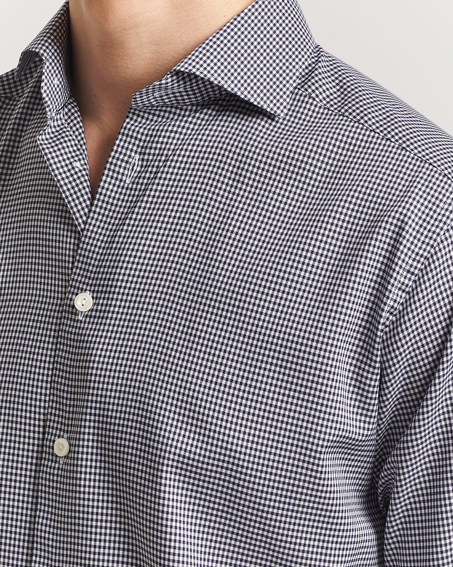 Men | Shirts | Eton | Slim Fit Checked Signature Shirt Dark Blue/White