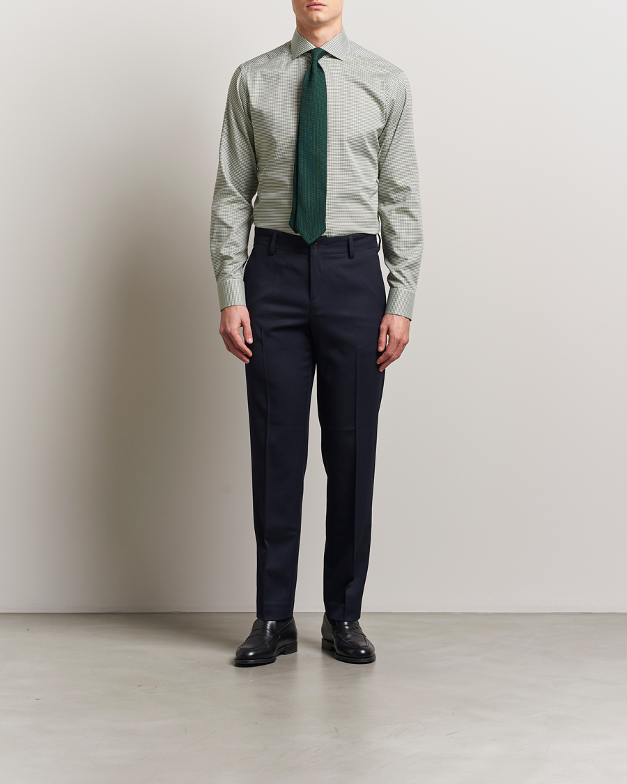 Men | Shirts | Eton | Slim Fit Checked Signature Shirt Green/White