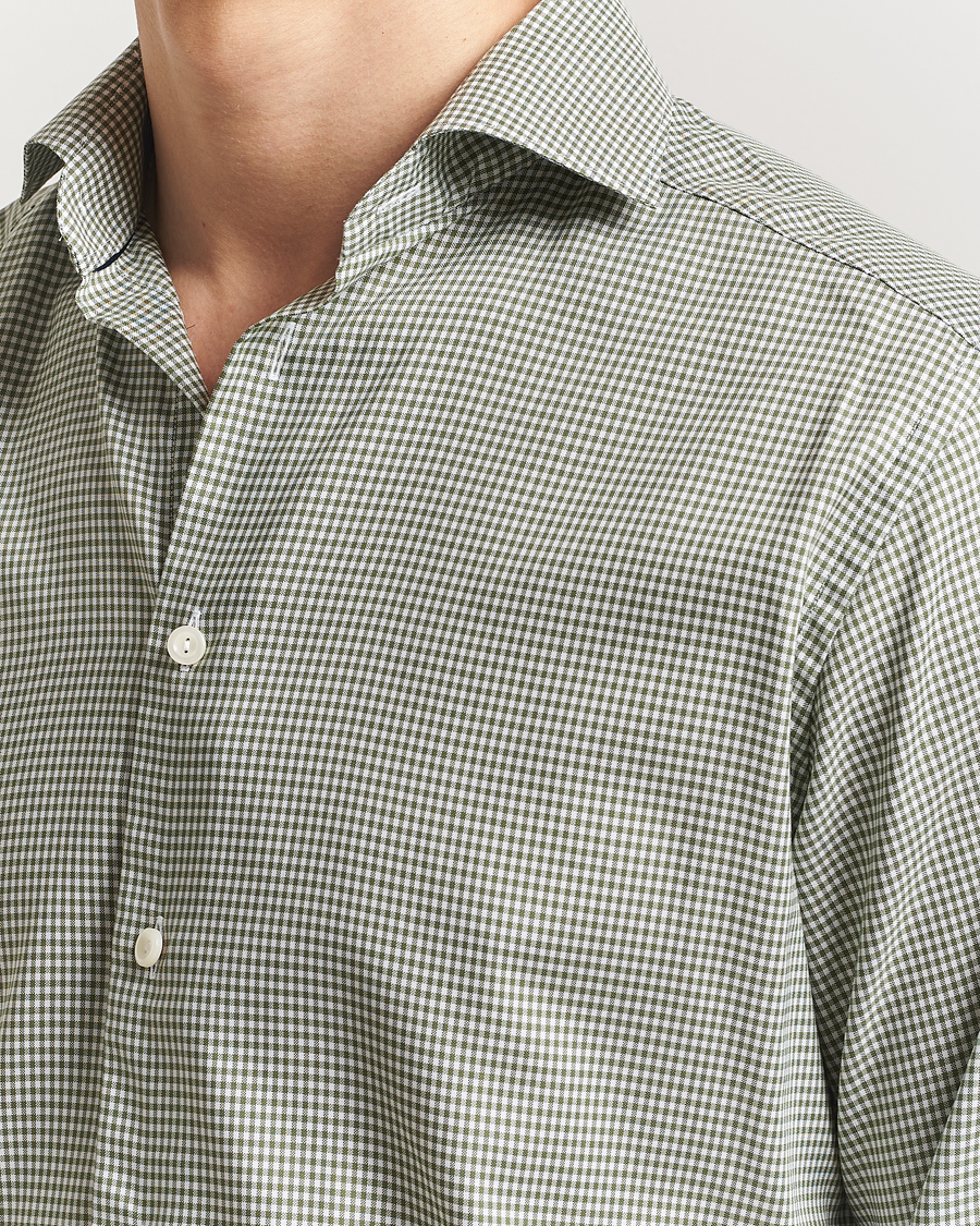 Men | Shirts | Eton | Slim Fit Checked Signature Shirt Green/White