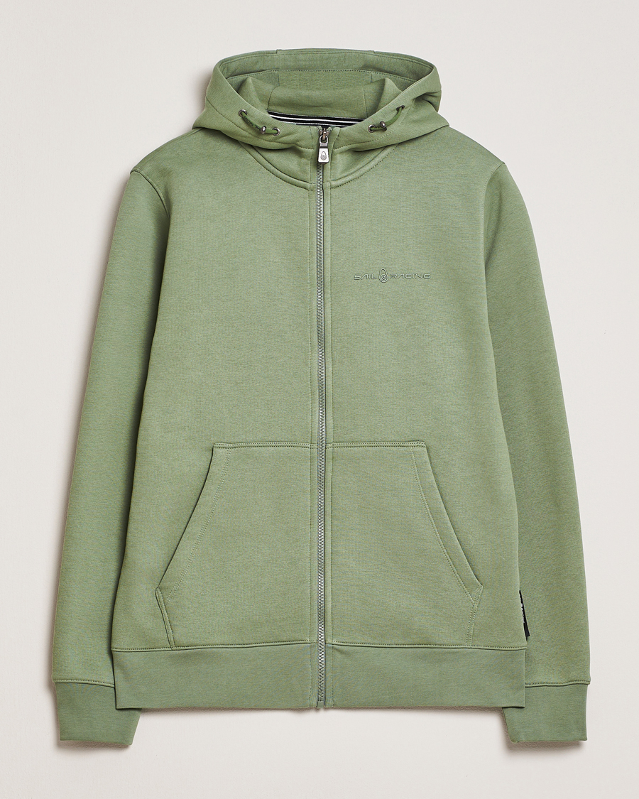 Men | Sweaters & Knitwear | Sail Racing | Bowman Full Zip Hoodie Hedge Green