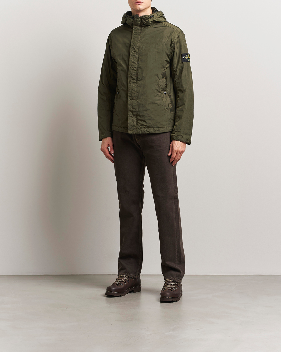Men | Coats & Jackets | Stone Island | Crinkle Reps Hooded Jacket Military Green