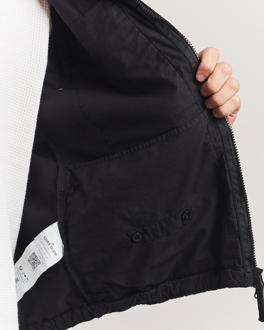 Stone Island Supima Cotton Stretch Hooded Jacket Black at