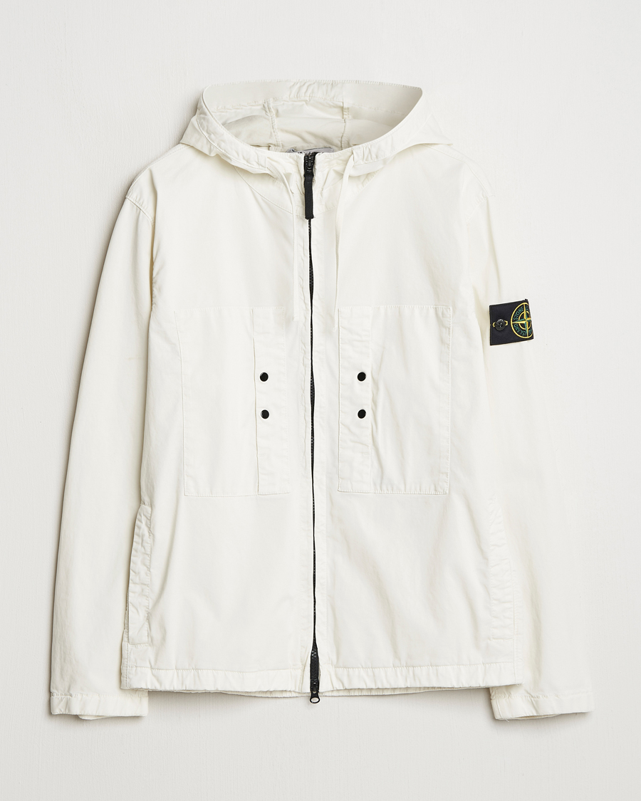 Men | Coats & Jackets | Stone Island | Supima Cotton Stretch Hooded Jacket Ivory