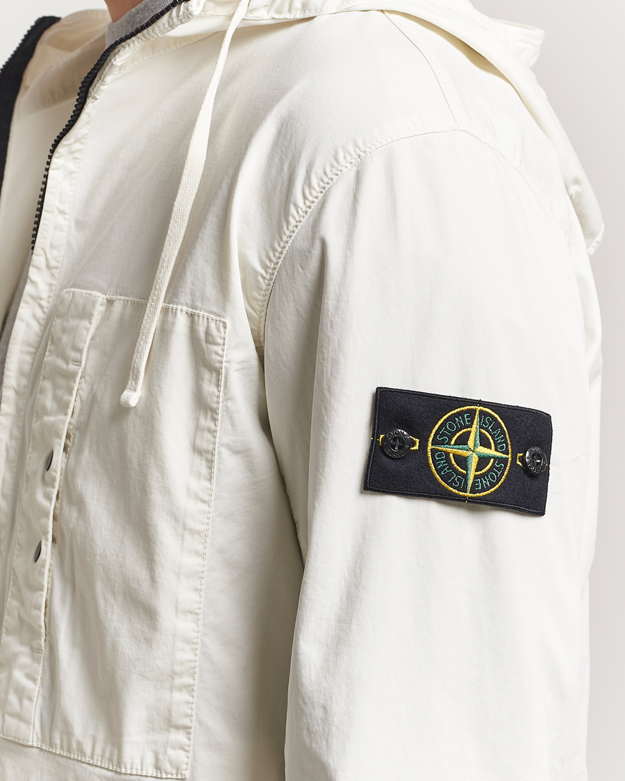 Men | Coats & Jackets | Stone Island | Supima Cotton Stretch Hooded Jacket Ivory