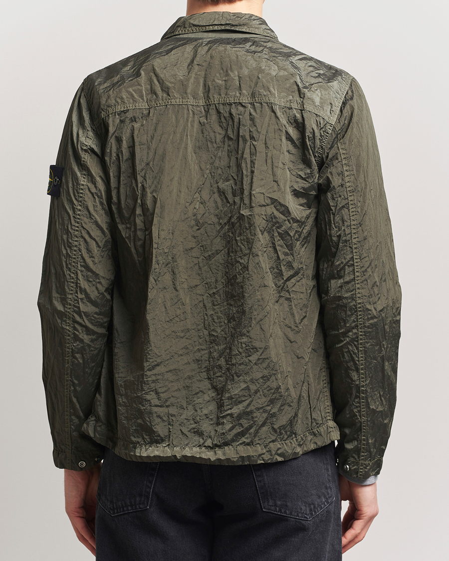 Stone Island Nylon Metal Zip Overshirt Military Green at
