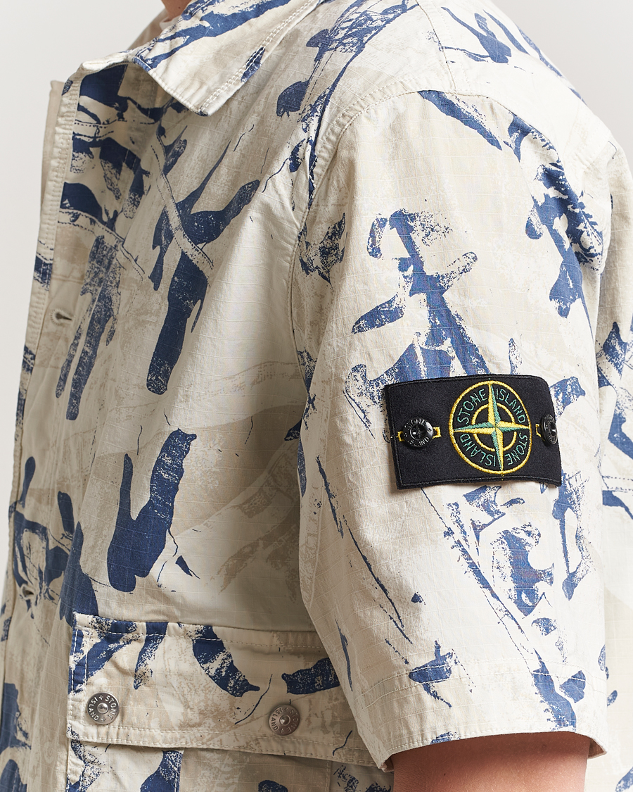 Men | Shirts | Stone Island | Stretch Ripstop Camo Short Sleeve Shirt Desert