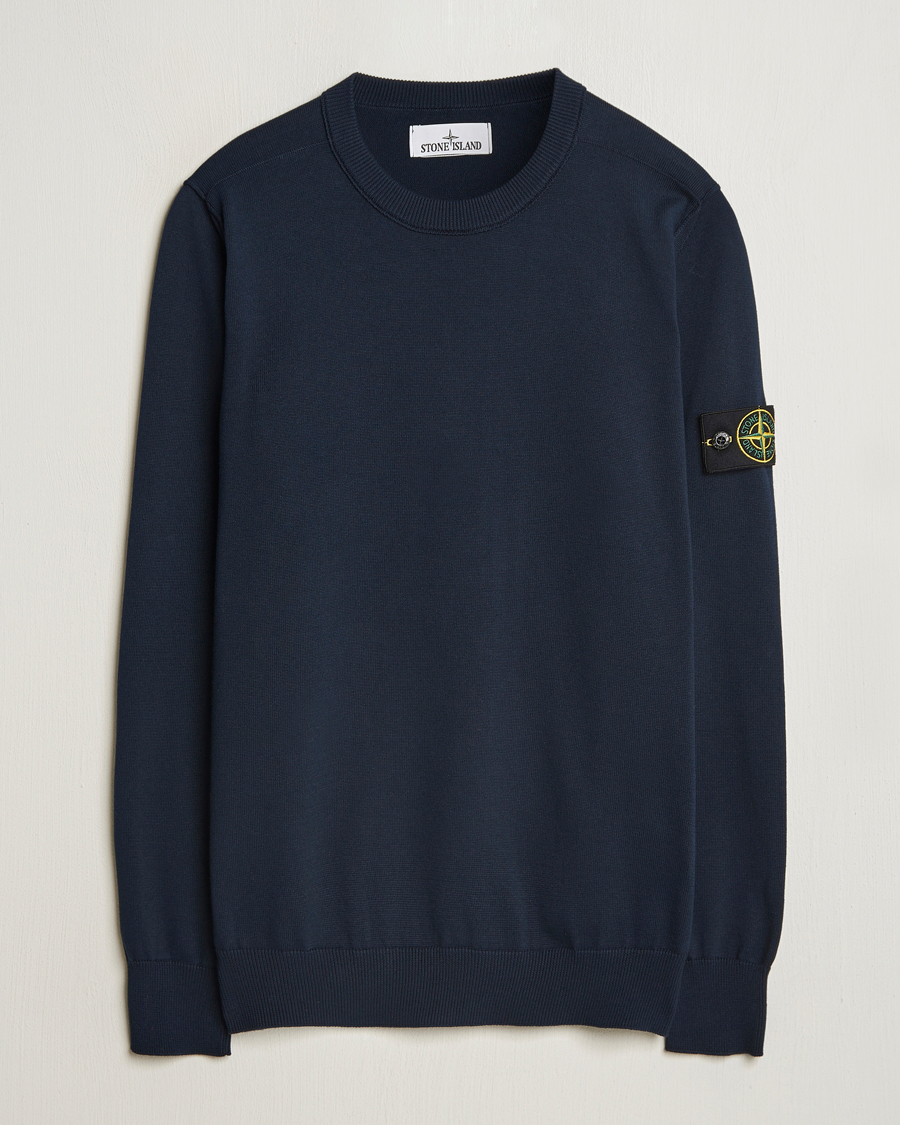 Stone Island Soft Organic Cotton Crew Neck Navy Blue at CareOfCarl.com