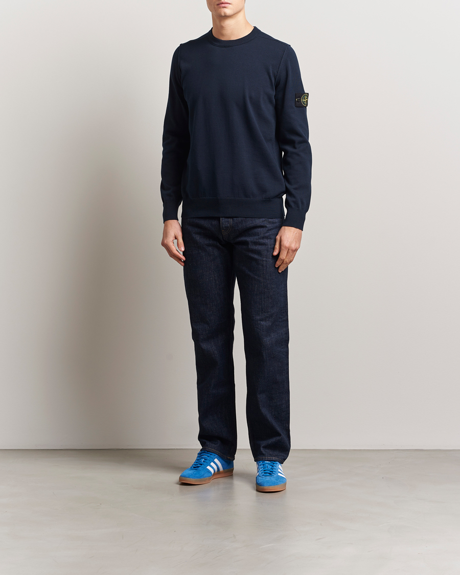 Stone Island Soft Organic Cotton Crew Neck Navy Blue at CareOfCarl.com