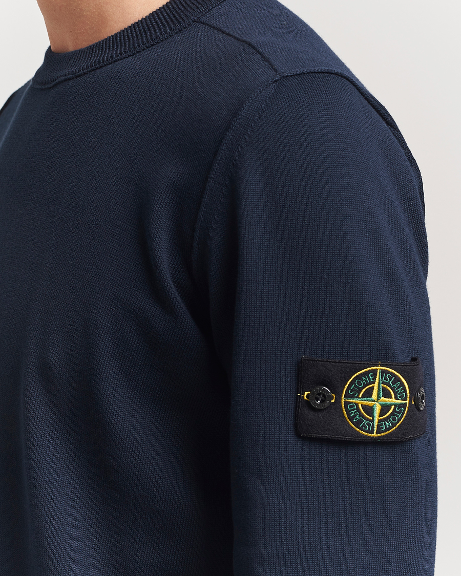 Men | Sweaters & Knitwear | Stone Island | Soft Organic Cotton Crew Neck Navy Blue