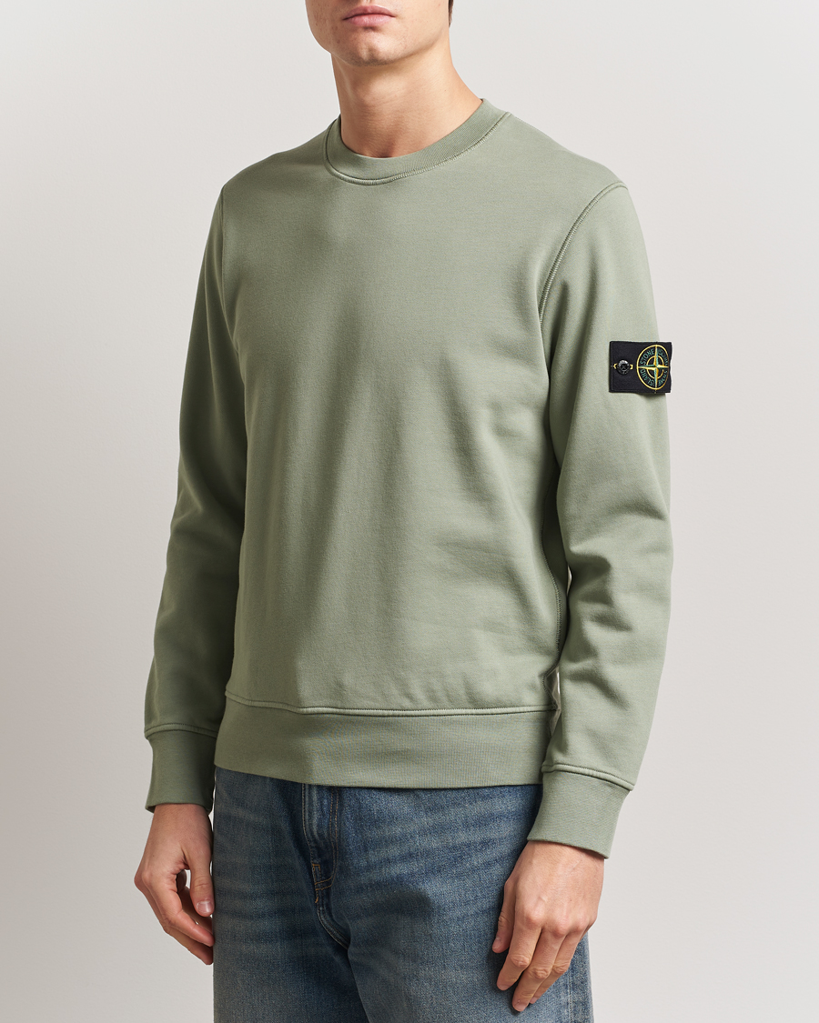 Stone Island Garment Dyed Fleece Sweatshirt Sage at CareOfCarl.com