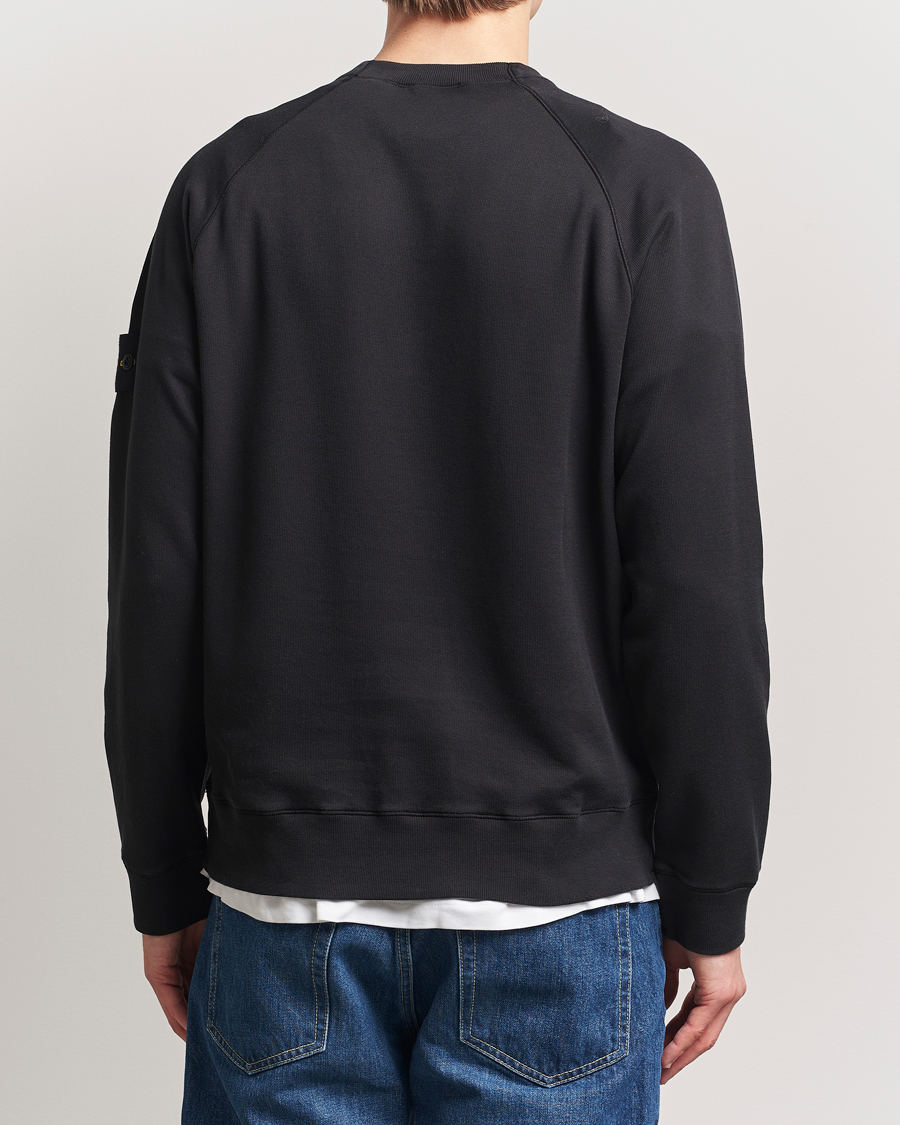Men | Sweaters & Knitwear | Stone Island | Light Organic Cotton Fleece Sweatshirt Black