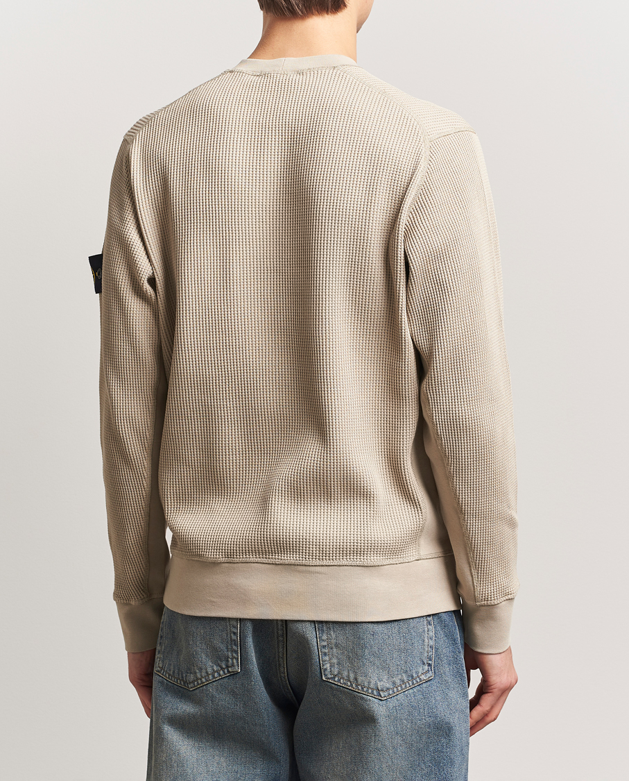 Men | Sweaters & Knitwear | Stone Island | Organic Cotton Waffle Fleece Sweatshirt Desert