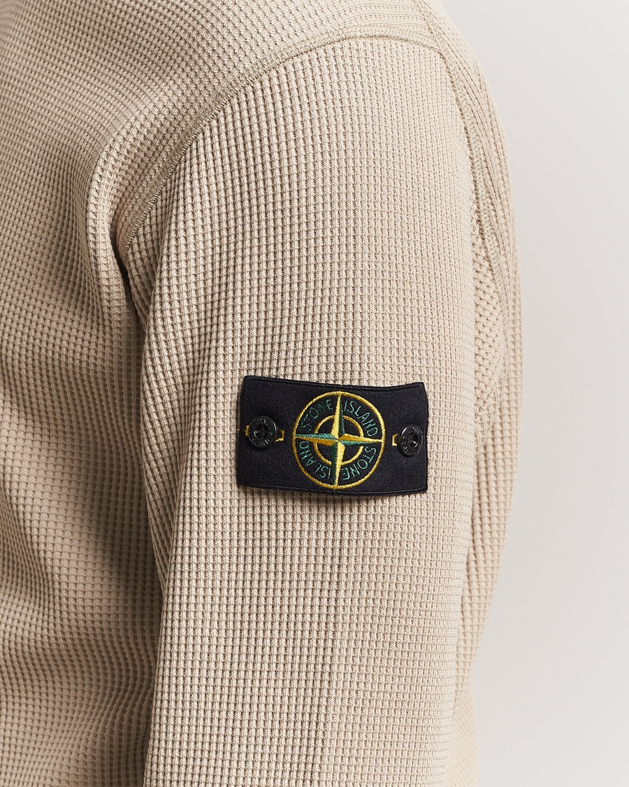 Men | Sweaters & Knitwear | Stone Island | Organic Cotton Waffle Fleece Sweatshirt Desert