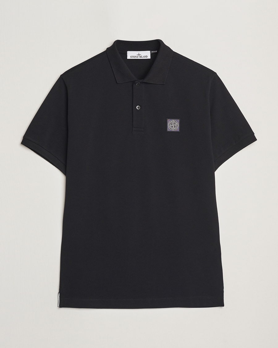 Men | Polo Shirts | Stone Island | Organic Cotton Pique Polo Black