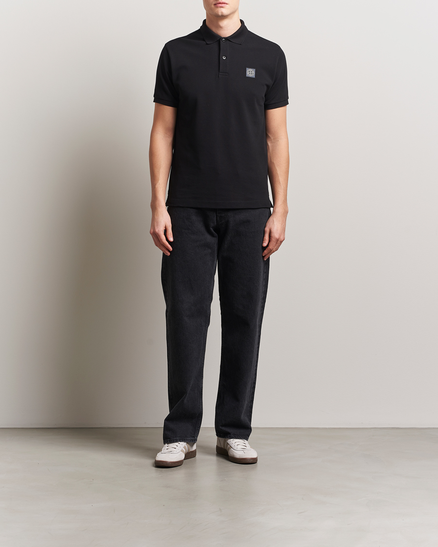 Men | Polo Shirts | Stone Island | Organic Cotton Pique Polo Black
