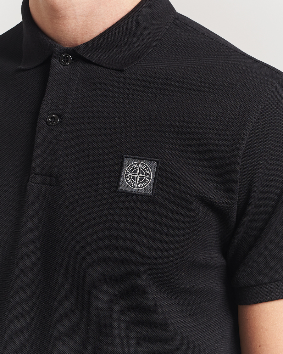 Men | Polo Shirts | Stone Island | Organic Cotton Pique Polo Black