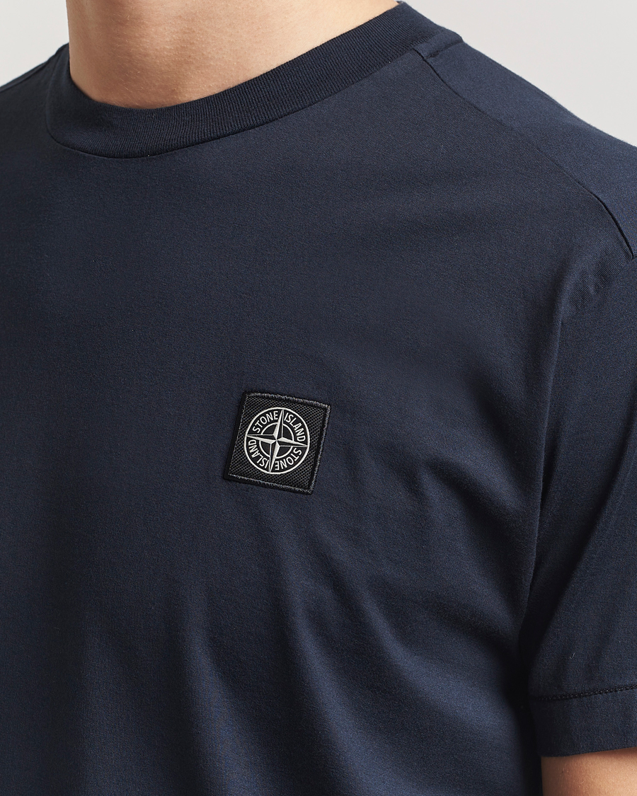 Stone Island Garment Dyed Cotton Jersey T-Shirt Navy Blue at