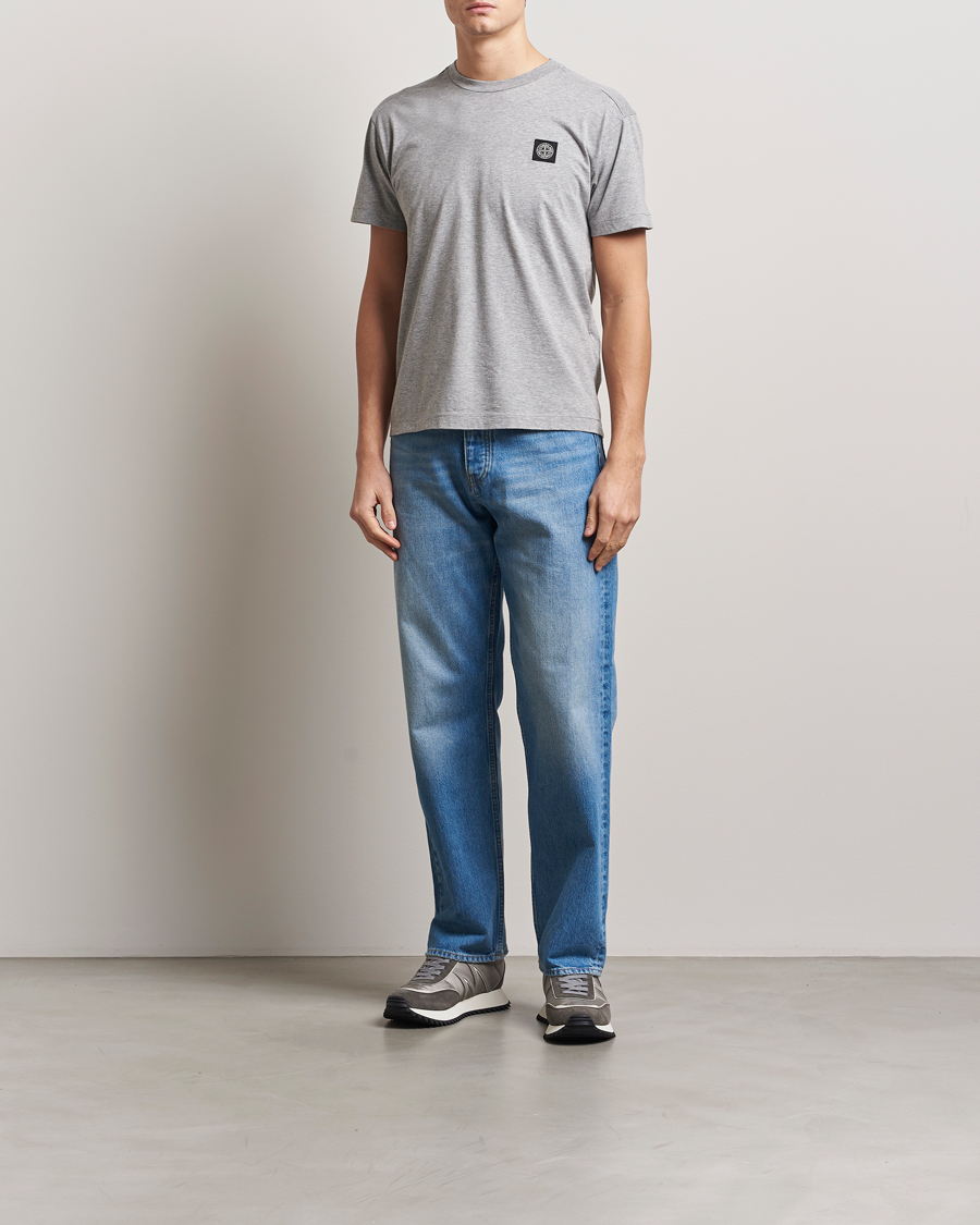 Men | T-Shirts | Stone Island | Garment Dyed Cotton Jersey T-Shirt Melange Grey
