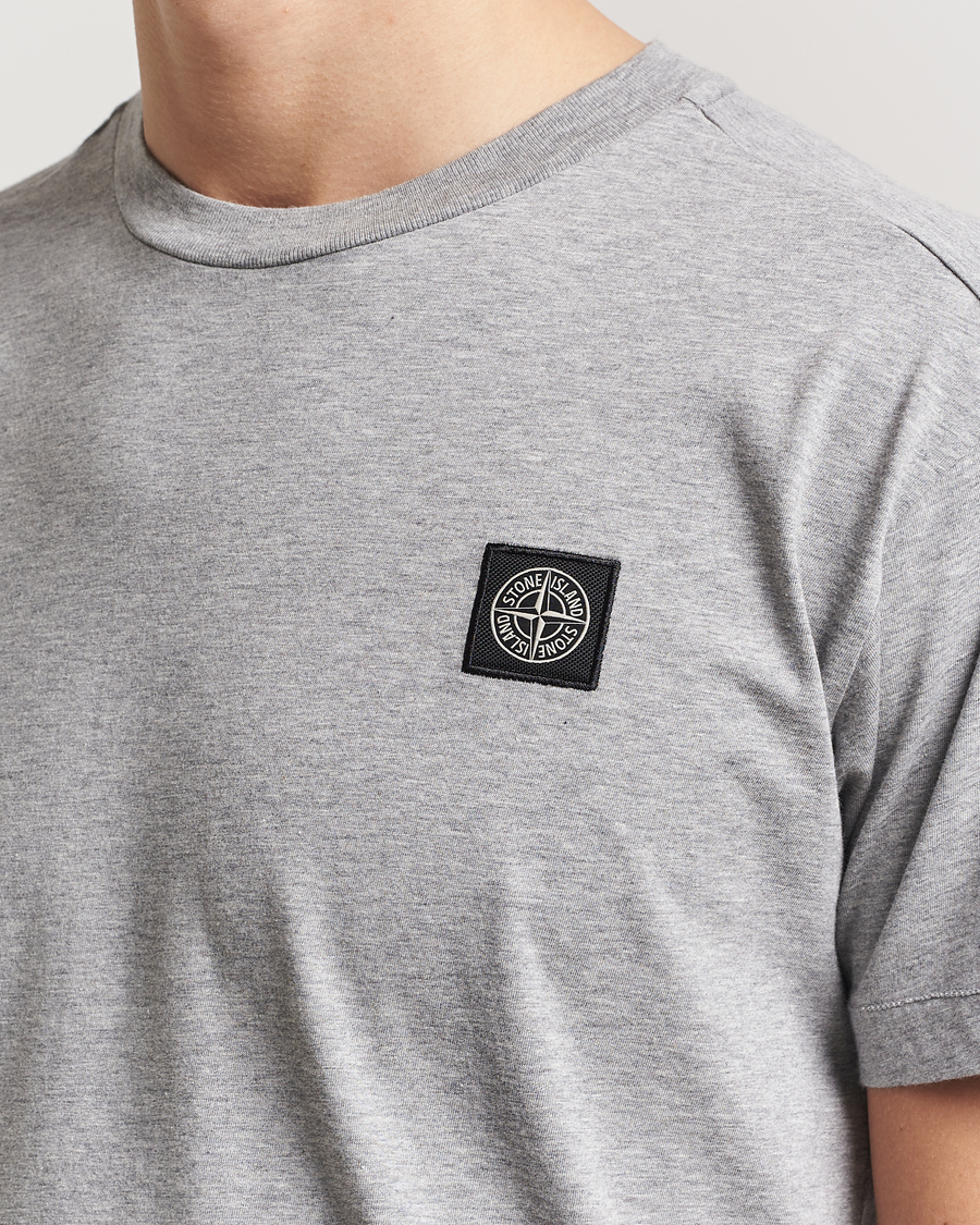 Stone Island Garment Dyed Cotton Jersey T-Shirt Melange Grey at