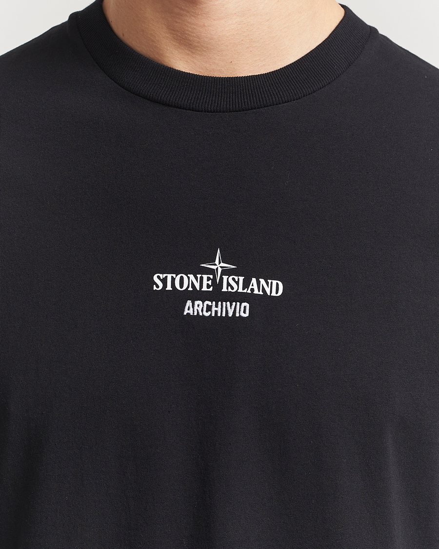 Stone Island Organic Cotton Archivio Print T-Shirt Black at