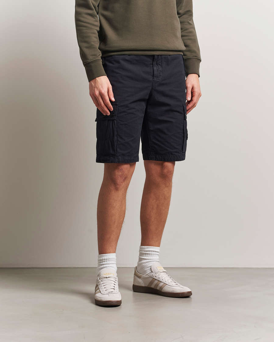 Men | Shorts | Stone Island | Brushed Cotton Canvas Cargo Shorts Navy Blue