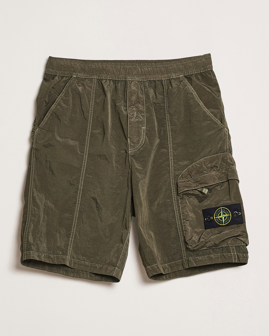Men | Shorts | Stone Island | Nylon Metal Drawstring Cargo Shorts Military Green