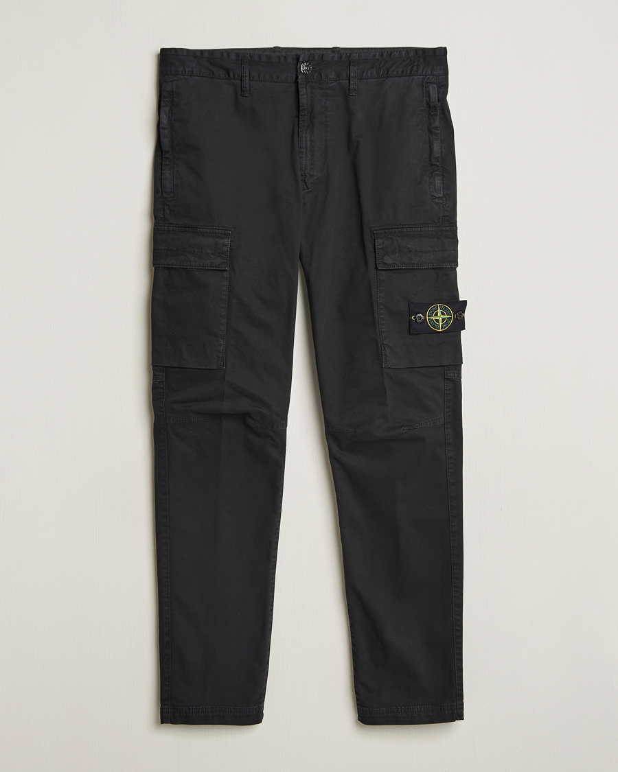 Men | Trousers | Stone Island | Stretch Twill Cargo Pants Black