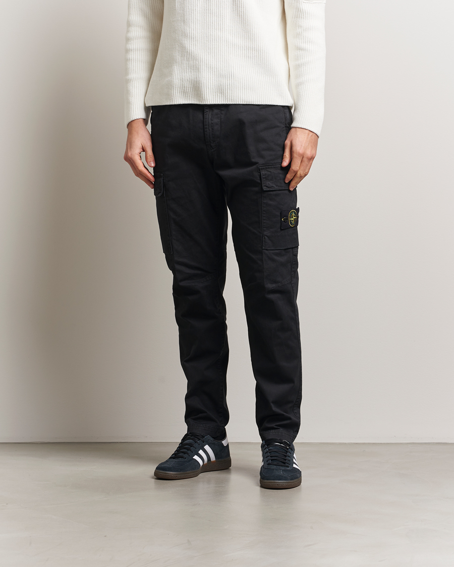 Men | Trousers | Stone Island | Stretch Twill Cargo Pants Black